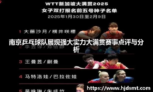 南京乒乓球队展现强大实力大满贯赛事点评与分析